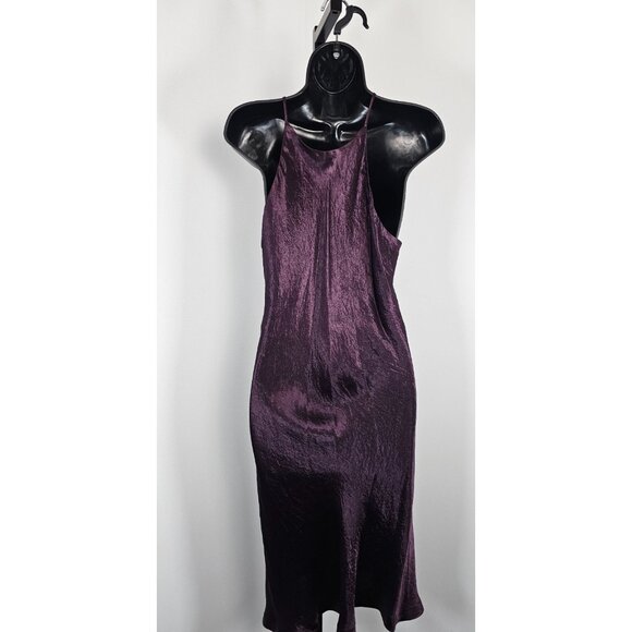 The Limited Spaghetti Strap Satin Slip Dress - Purple - SZ LG - Picture 3 of 7